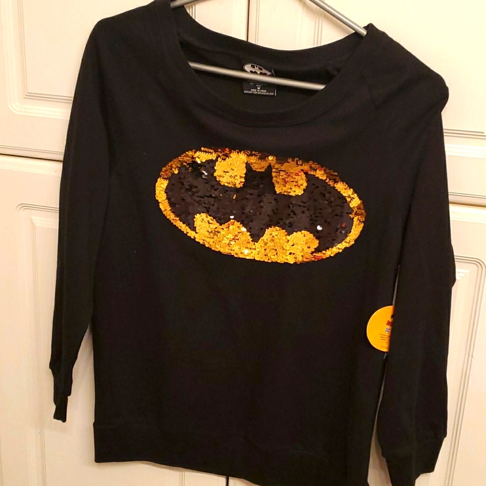 NWT Women's Sequined Batman Shirt